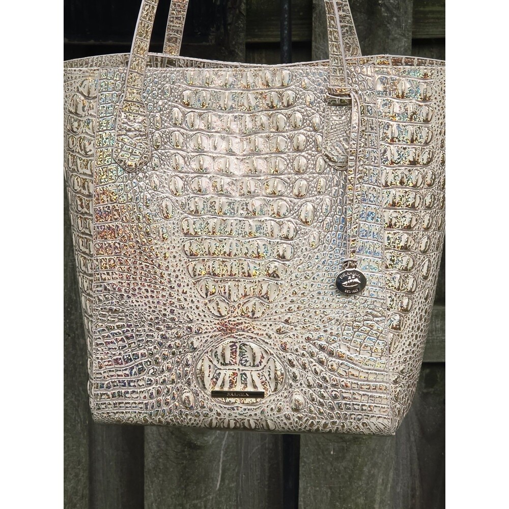 Brahmin Croc Embossed Leather Jayden Tote Bag Iridescent Holographic Melbourne